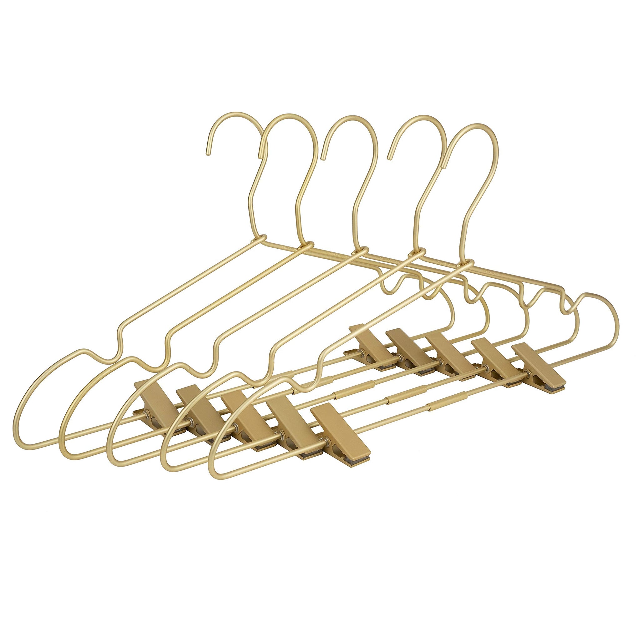 12.5" Gold Metal Baby Clothes Clips Hanger Children Kids Coat Hanger Display and Storage 10Pack (10 Count)
