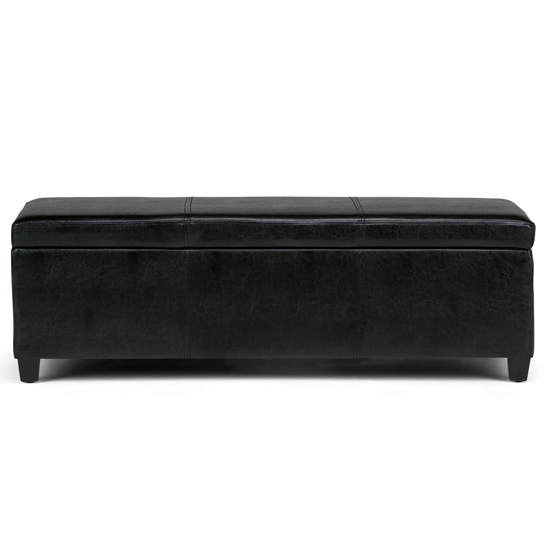 Avalon 48" Wide Boucle Fabric Storage Ottoman in Ivory Boucle