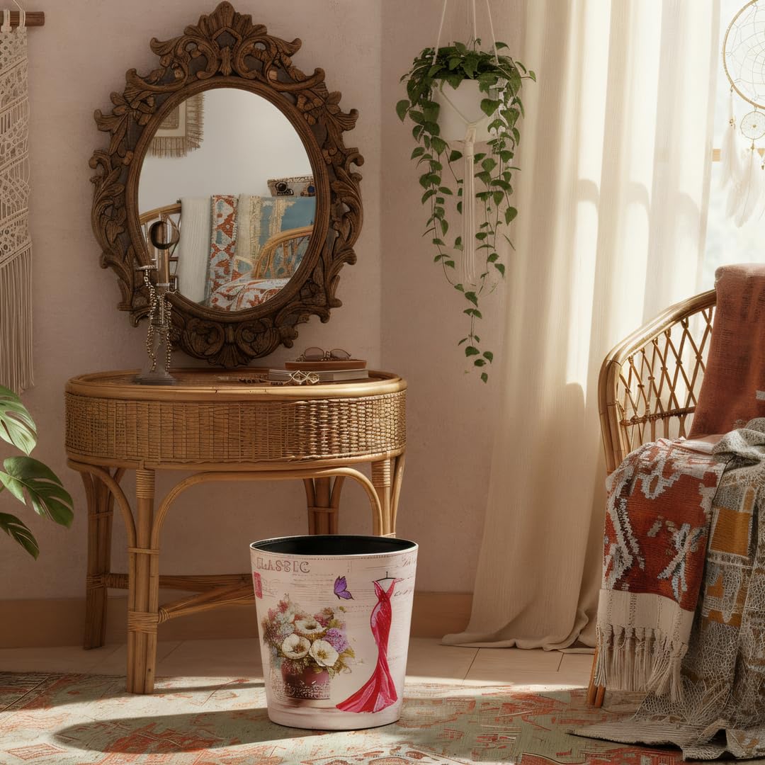 PU Leather Small Trash Can Wastebasket