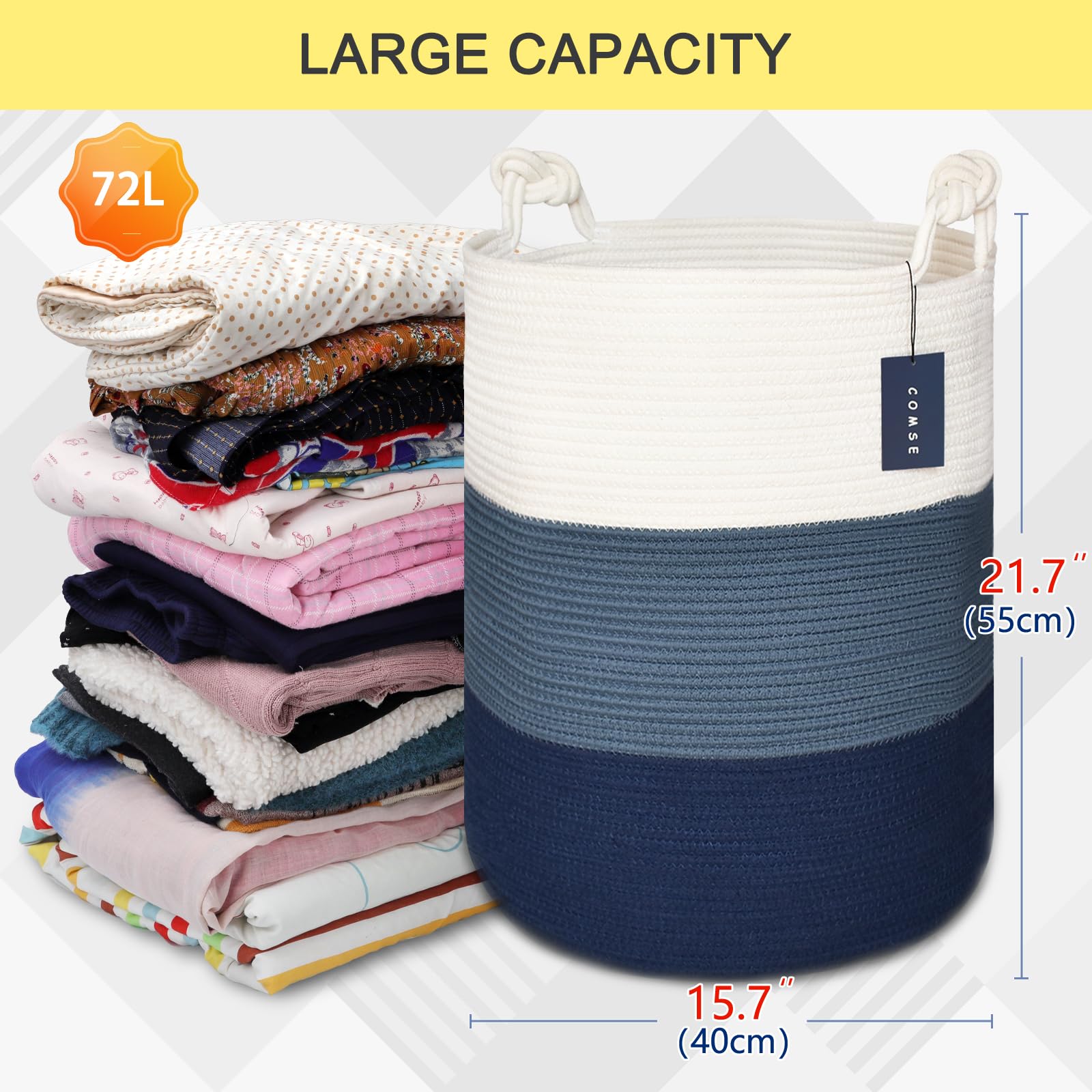 Tall Woven Blanket & Laundry Basket