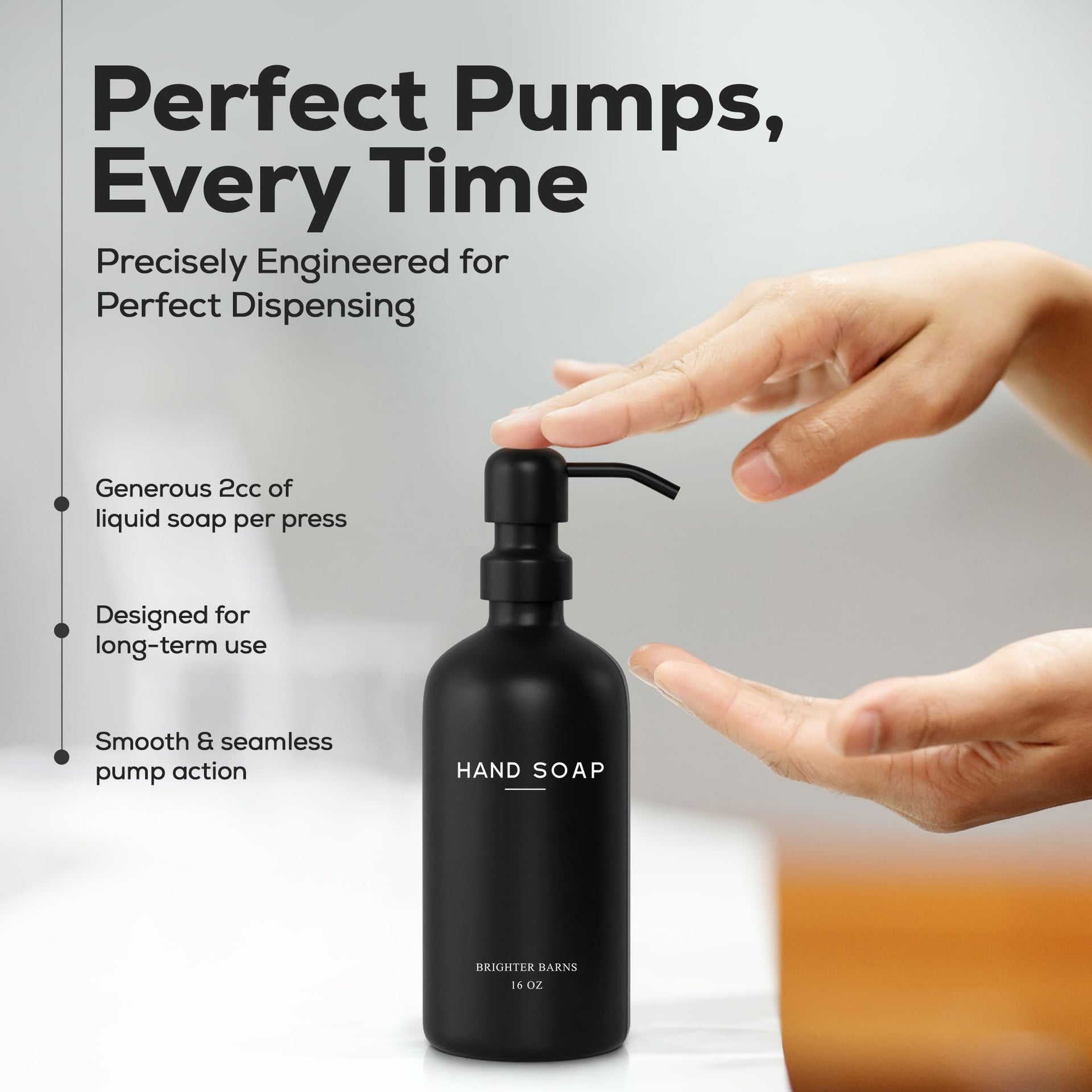 Black Glass Soap and Lotion Dispenser Set by Brighter Barns (4 Count)