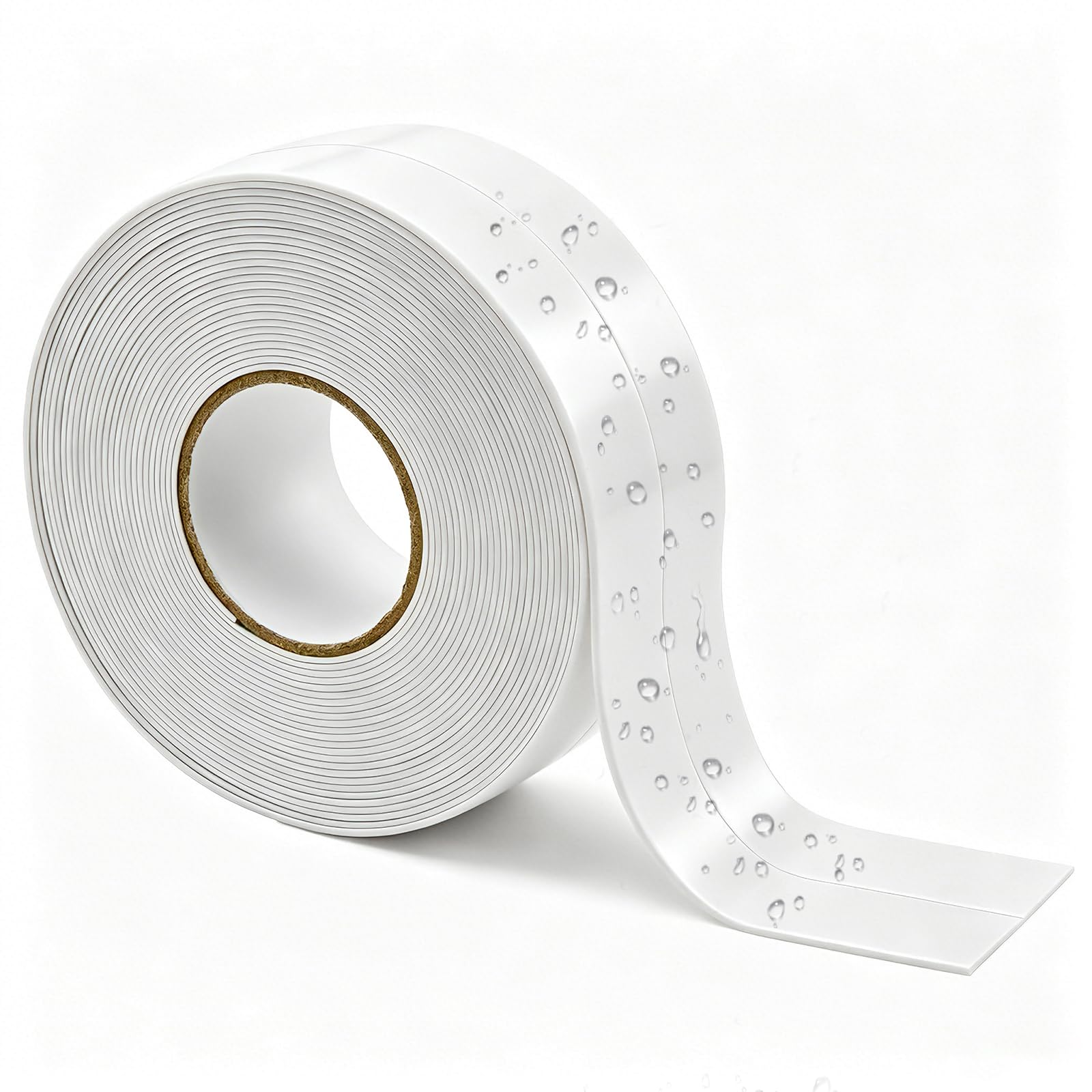 White 1.5"x10.5ft Self Adhesive Caulk Strip for Toilet