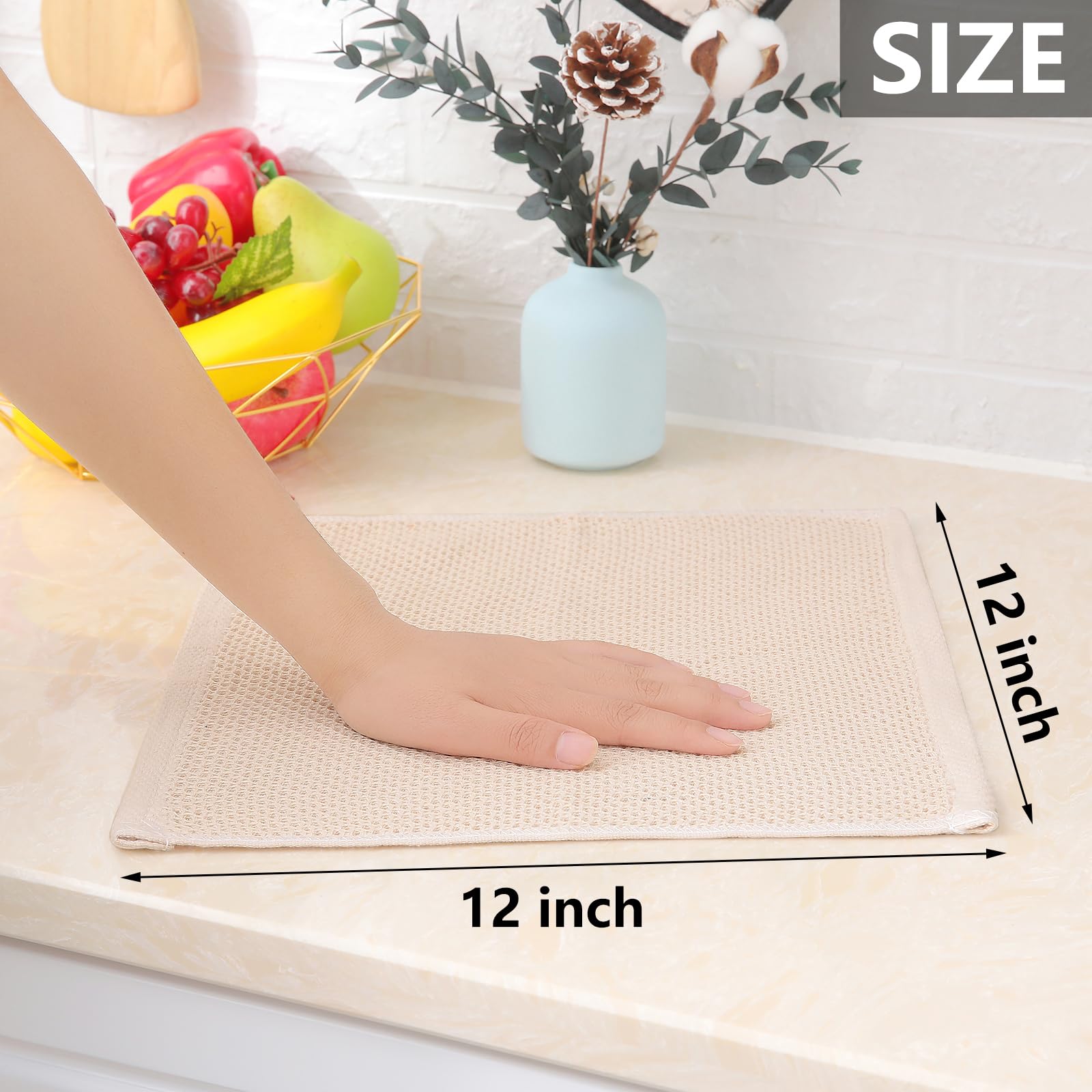 100% Cotton Waffle Weave Kitchen Dish Cloths 12 (12 Count)