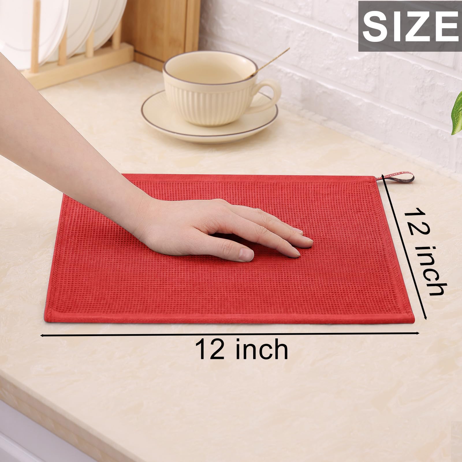 100% Cotton Waffle Weave Dish Cloths (6 Count)