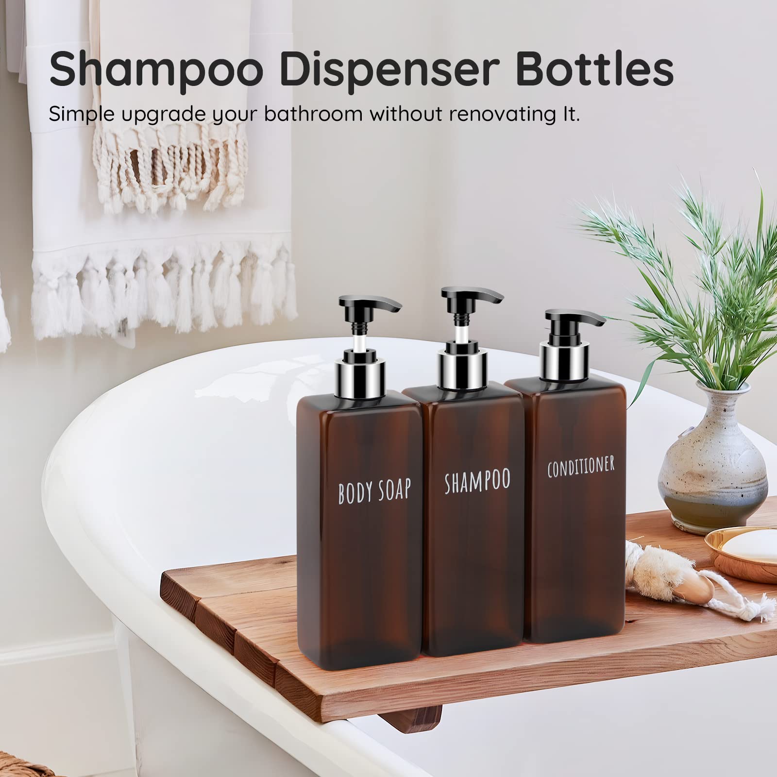 Shampoo and Conditioner Dispenser (3 Count)