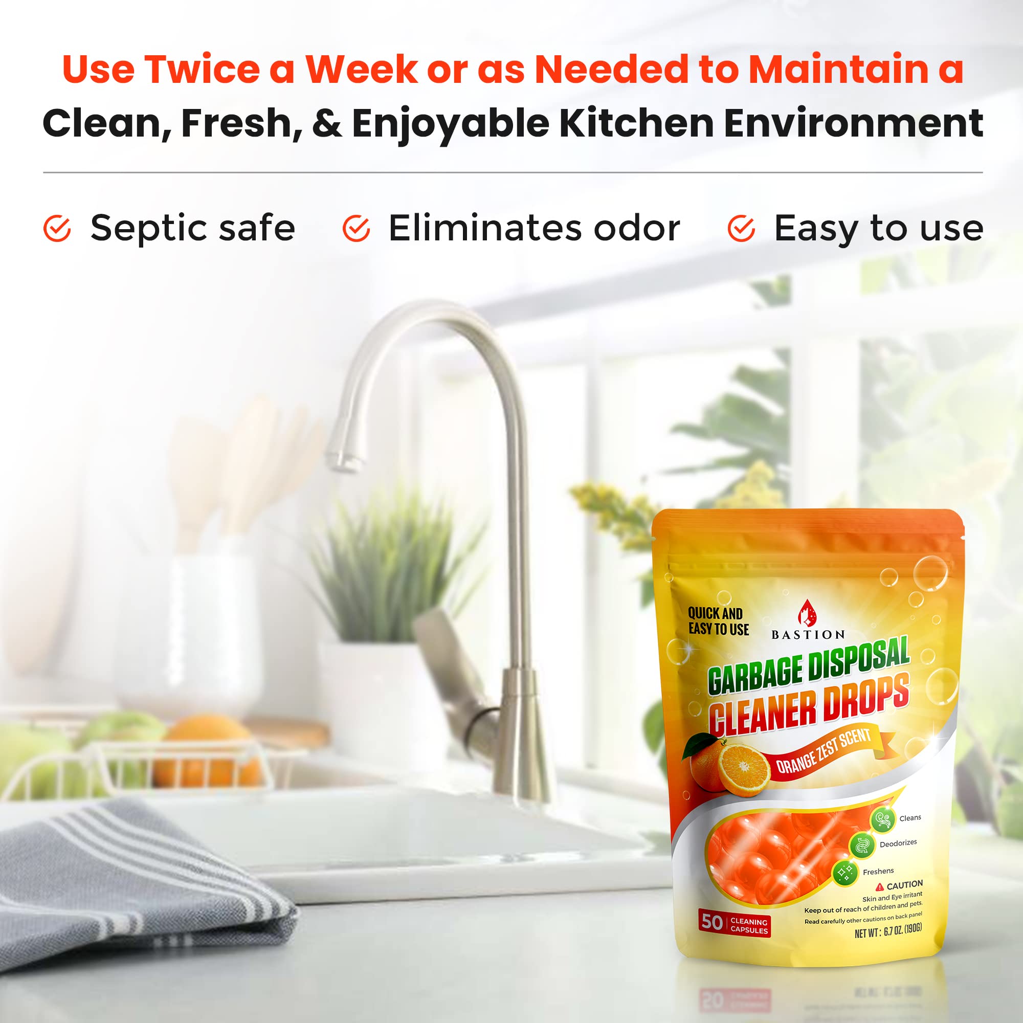 Garbage Disposal Cleaner and Deodorizer Drops (50 Count)