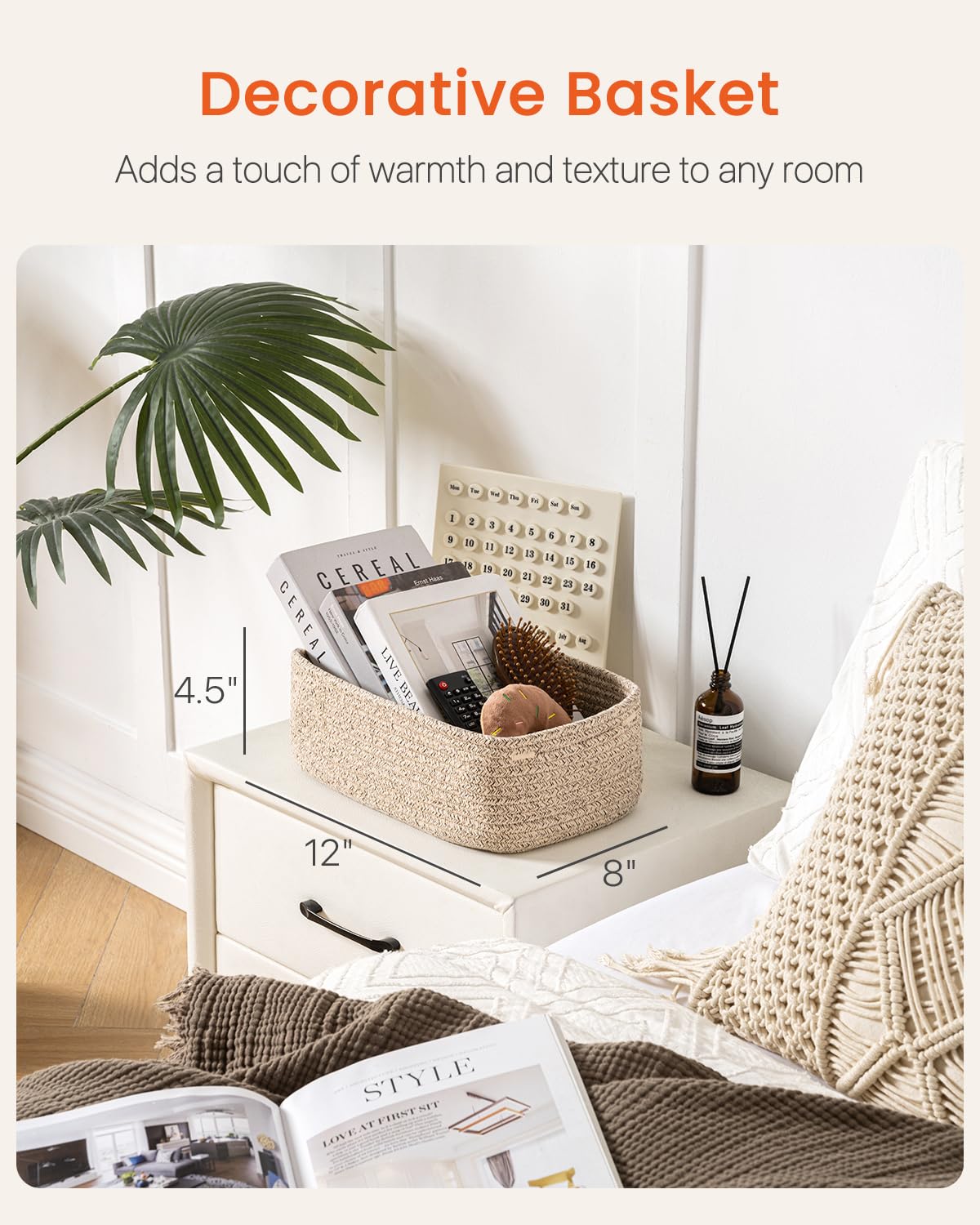 Small Woven Storage Basket for Organizing (3 Count)