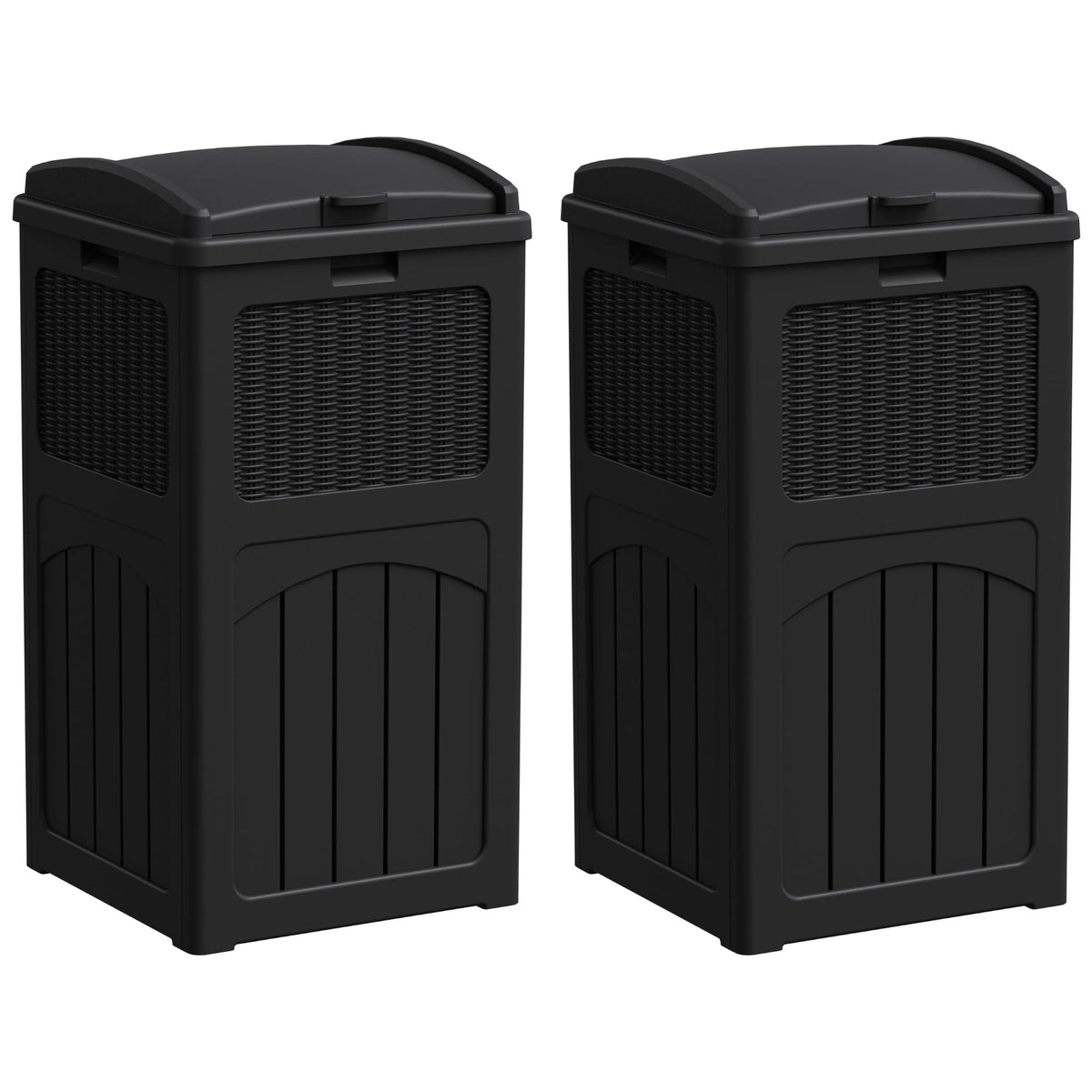 2 Pack Outdoor Trash Can with Lid (2 Count)