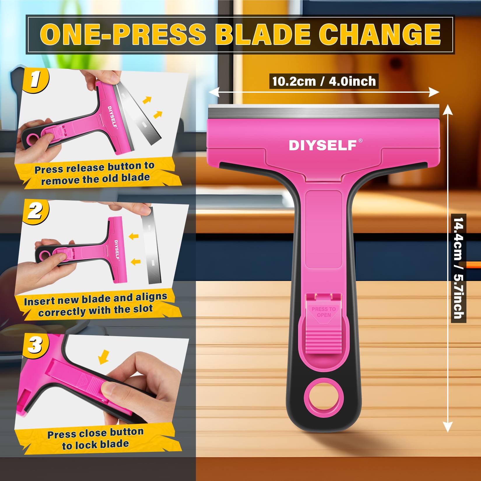 Window Scraper with 10 Extra 4" Razor Blades