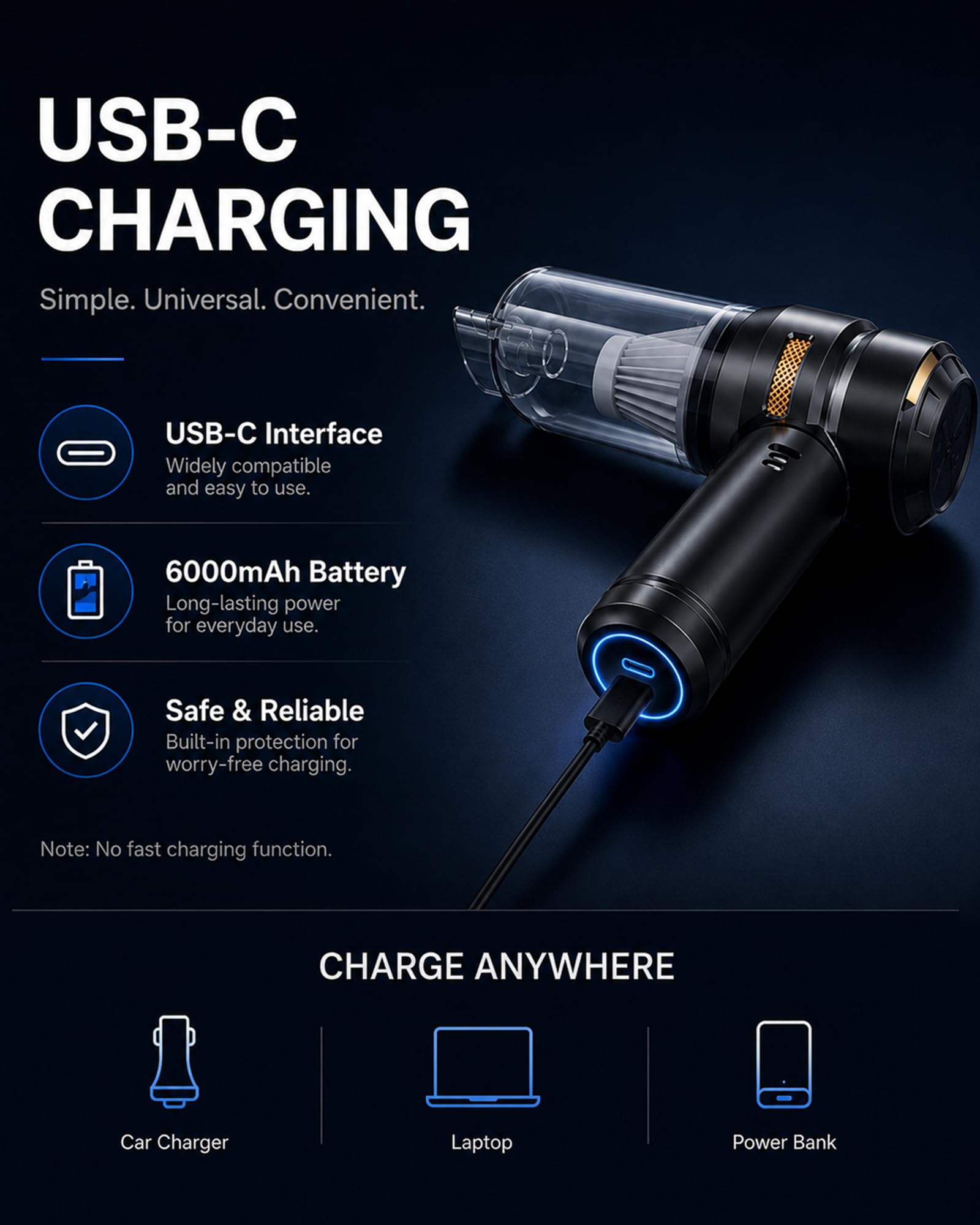Car Vacuum Cordless Mini Handhled 4