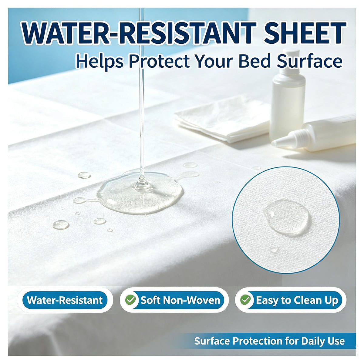 100PCS Massage Table Sheets Disposable Spa Bed Cover 75x31 Waterproof White (100 Count)