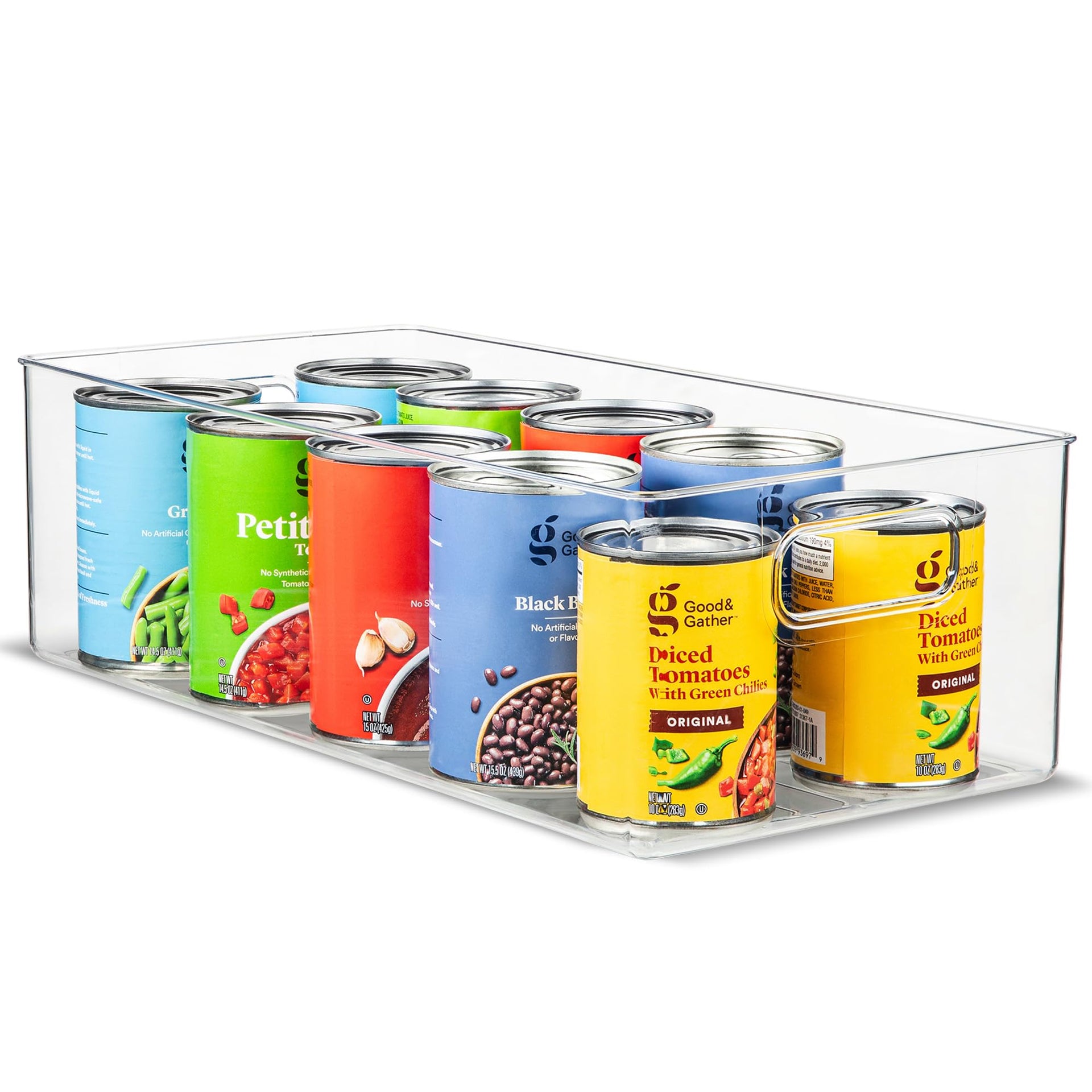 Plastic Food Storage Clear Container Bin with Handles for Organizing Kitchen
