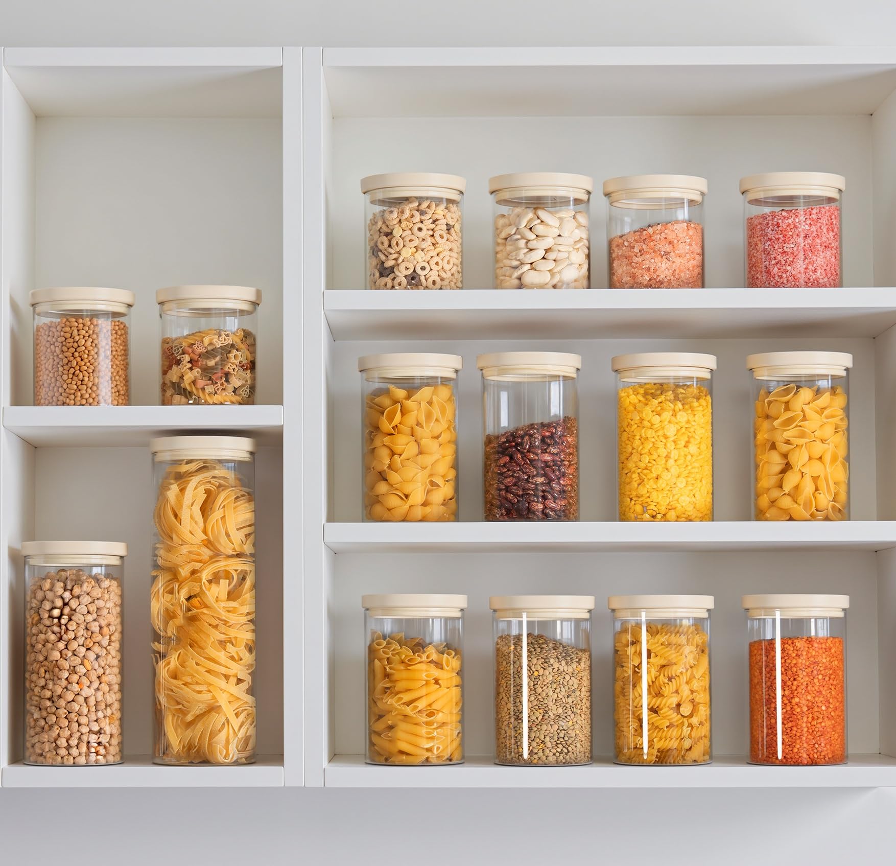 Glass Food Storage Jar with Glass Lid (6 Count)