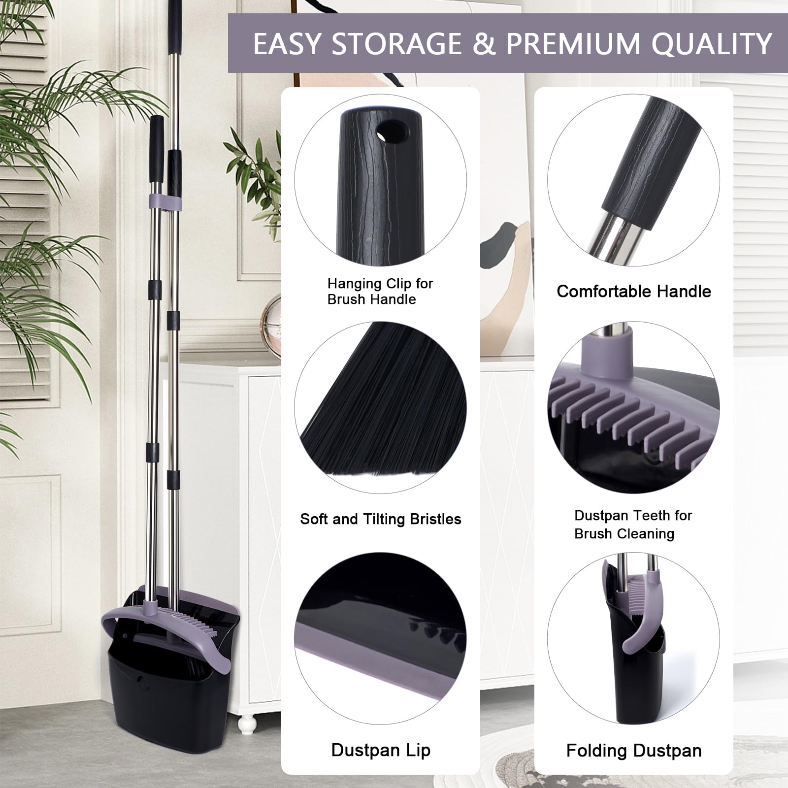 Broom and Dustpan Combo Set