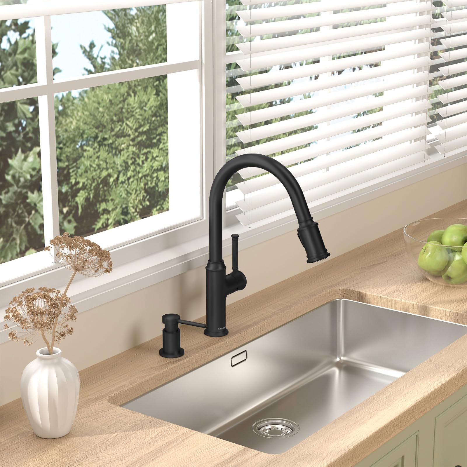 Black Soap Dispenser for Kitchen Sink