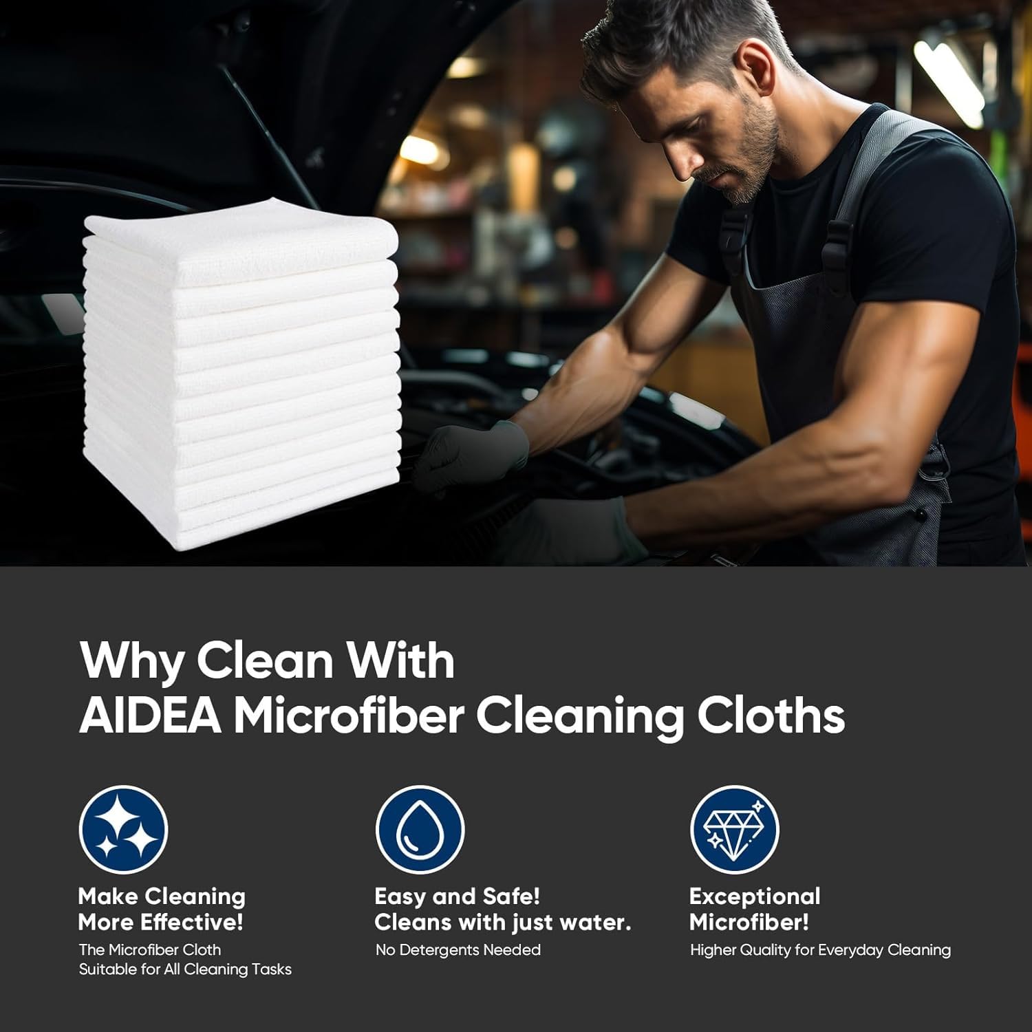 White Microfiber Cleaning Cloth 100PK (100 Count)