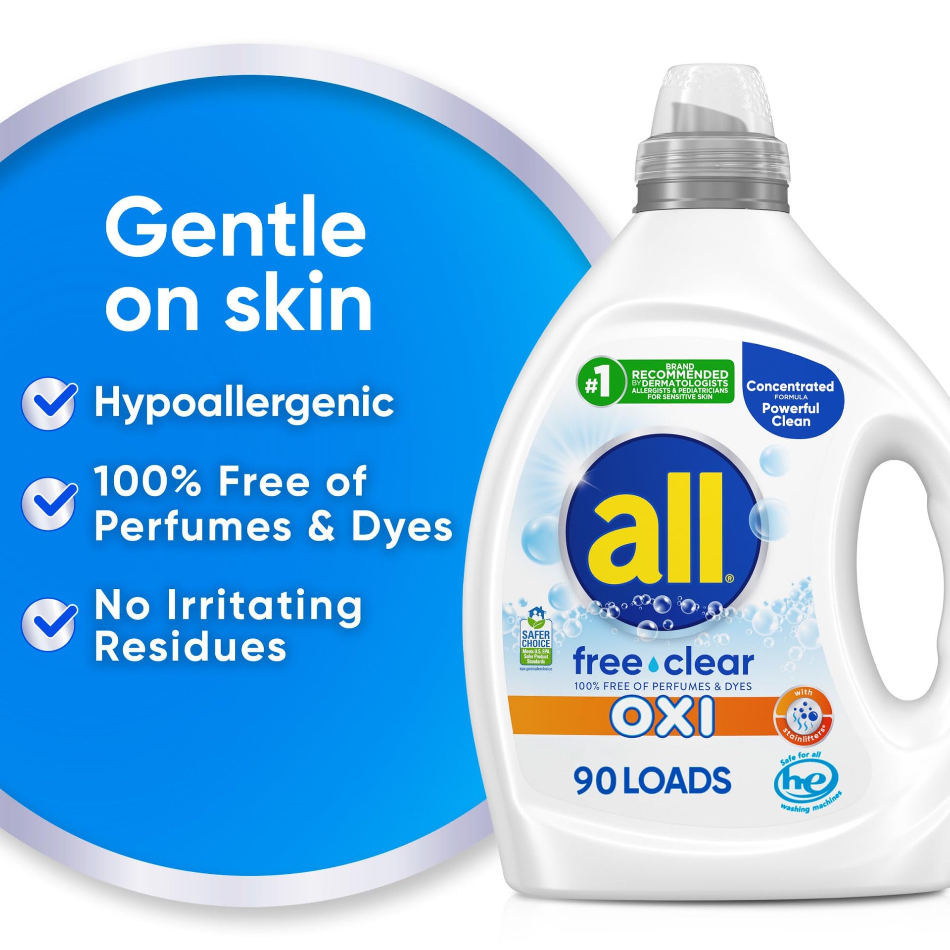free clear Advanced OXI Laundry Detergent (80.1 Fl Oz) - ModHome Supplies