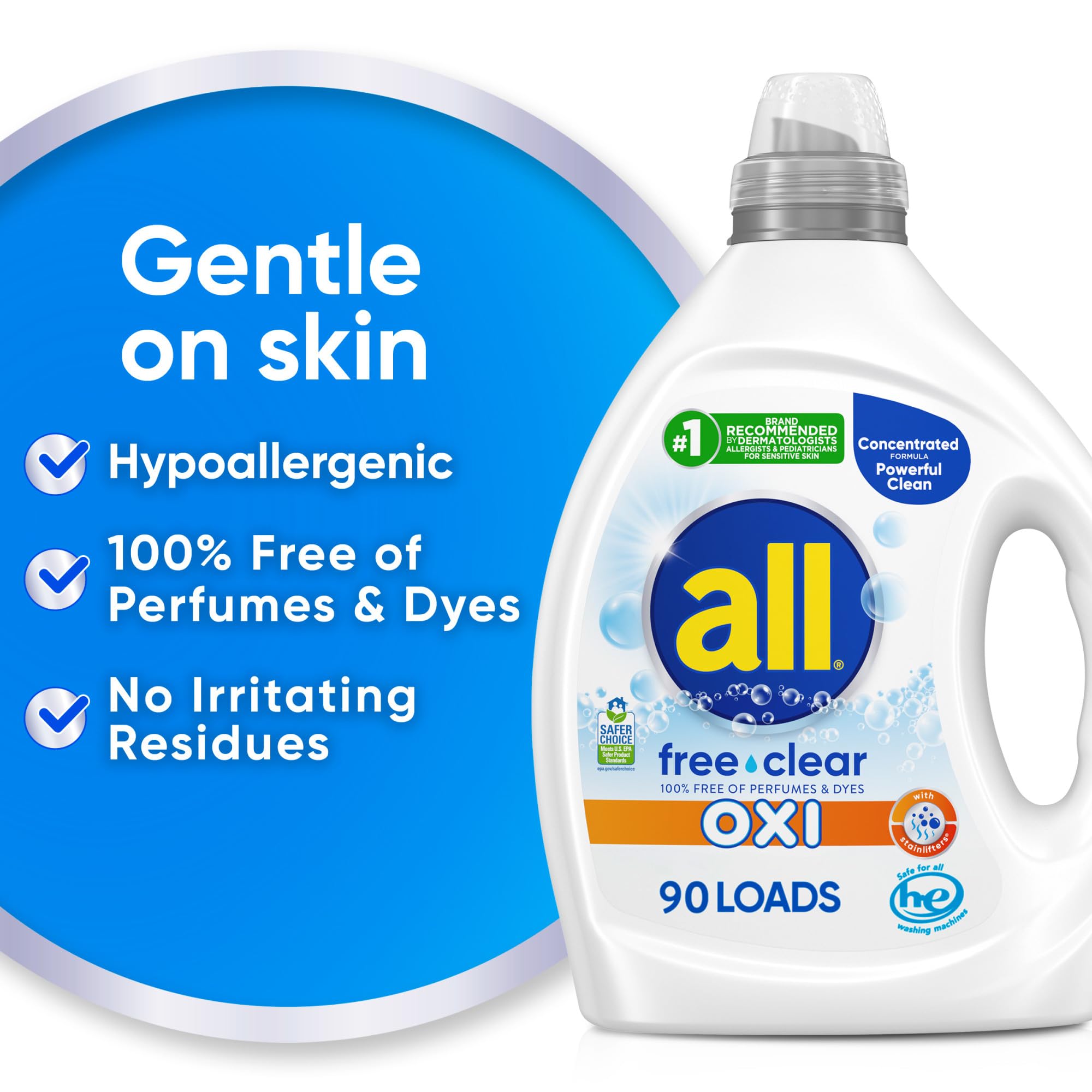 free clear Advanced OXI Laundry Detergent (80.1 Fl Oz) - ModHome Supplies