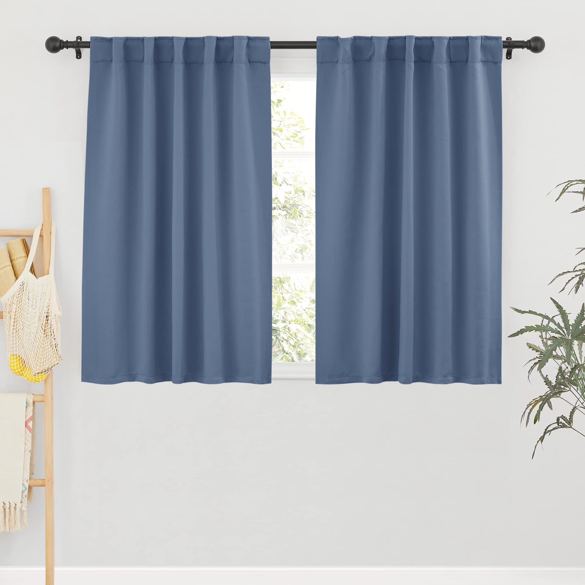 Short Blackout Curtains for Small Kitchen Cafe Bathroom Window