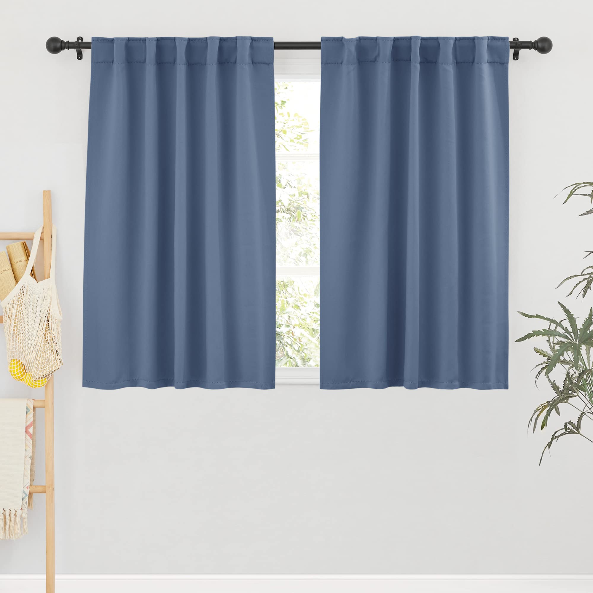 Short Blackout Curtains for Small Kitchen Cafe Bathroom Window