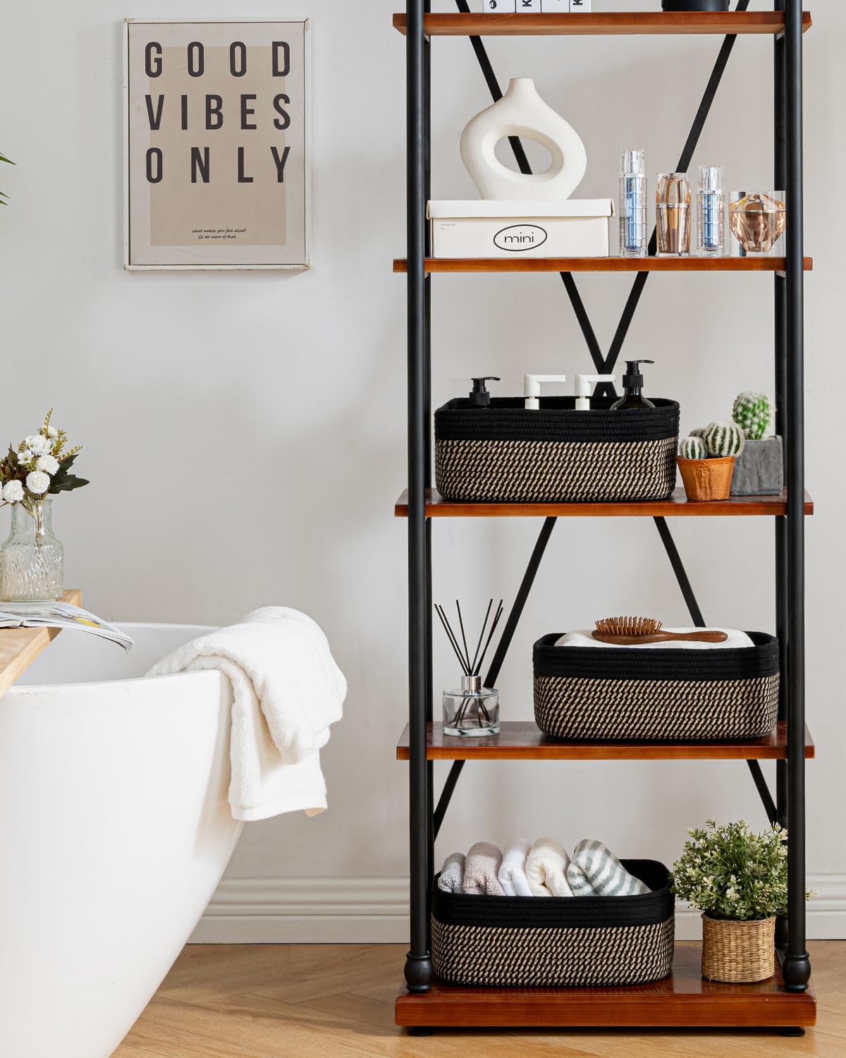Small Woven Storage Basket for Organizing (3 Count)
