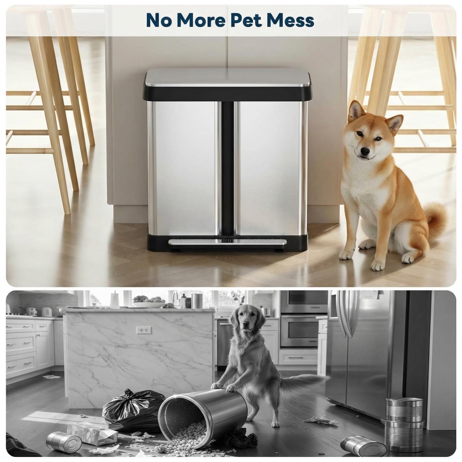16 Gallon Dual Compartment Trash Can