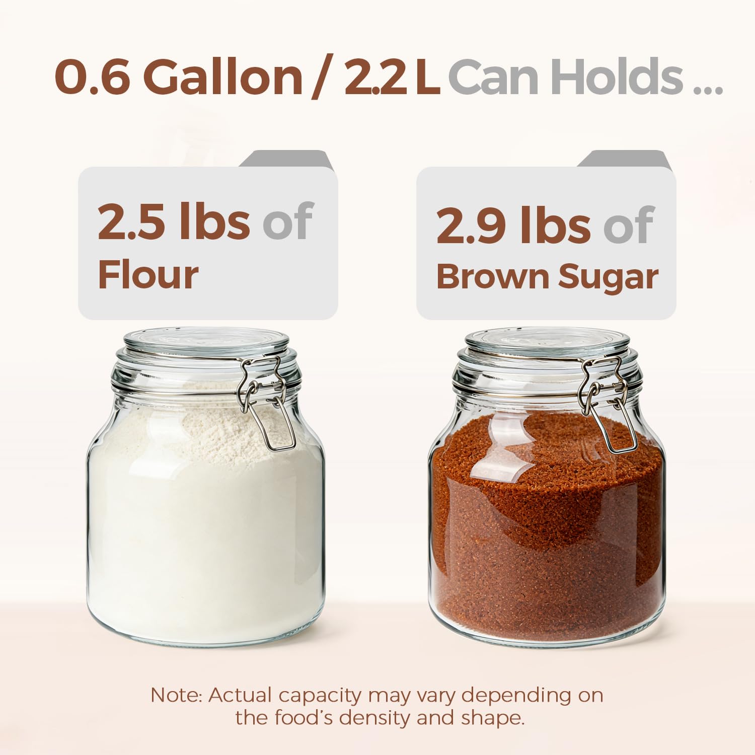 Large Glass Pantry Jars with Airtight Lids 74 oz 2 Pack Wide Mouth (2 Count)