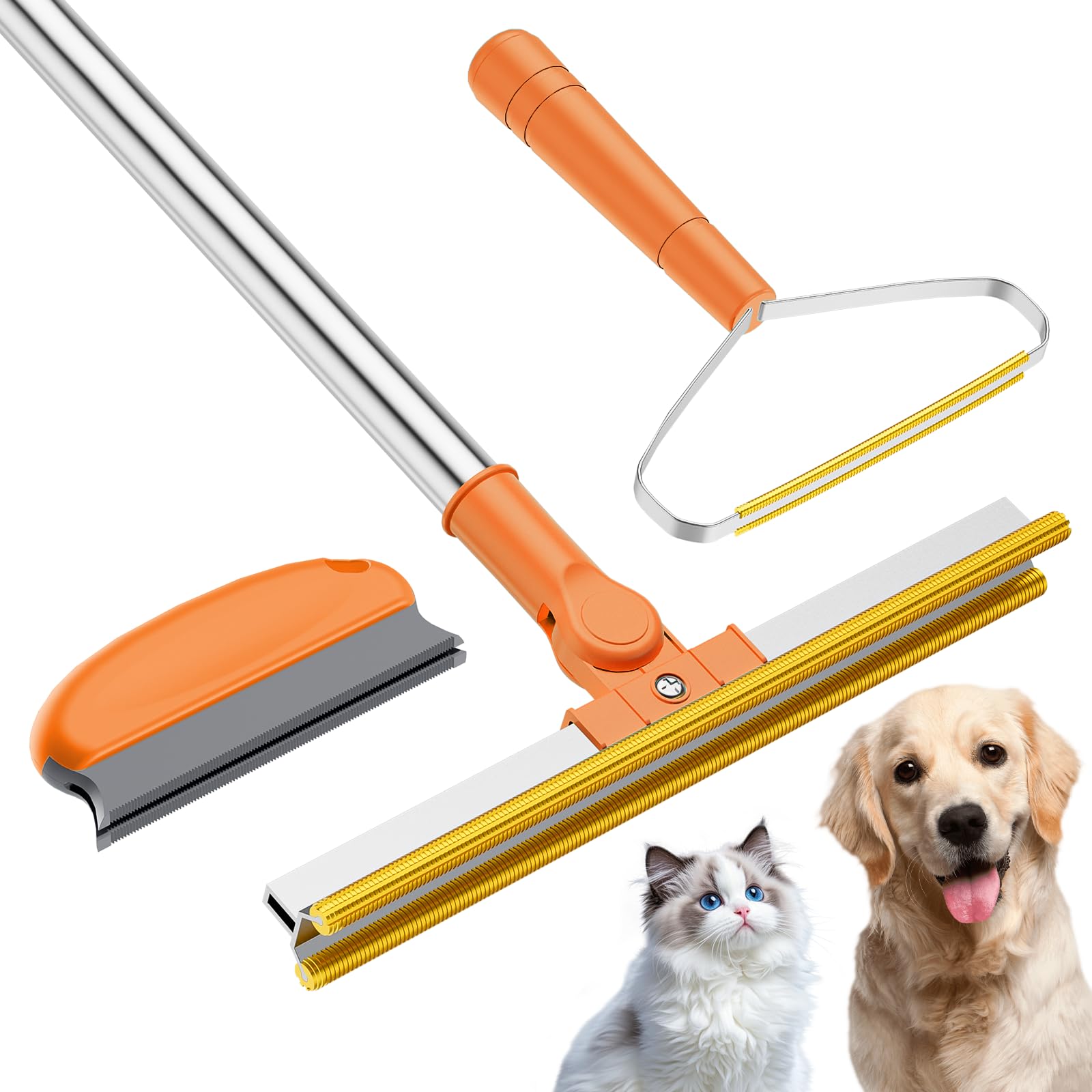 3 in 1 Carpet Rake for Pet Hair Removal