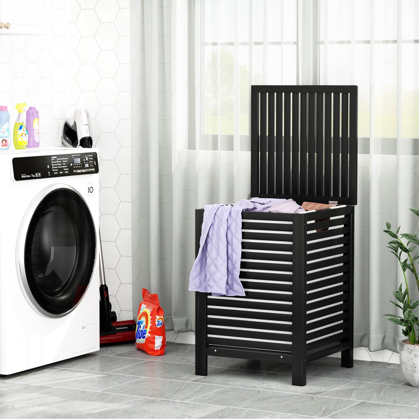 Bamboo Laundry Hamper with Lid