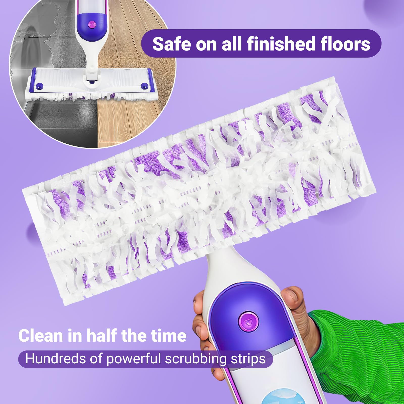 54 Count Disposable Power Mop Pads Refills Compatible with swiffer