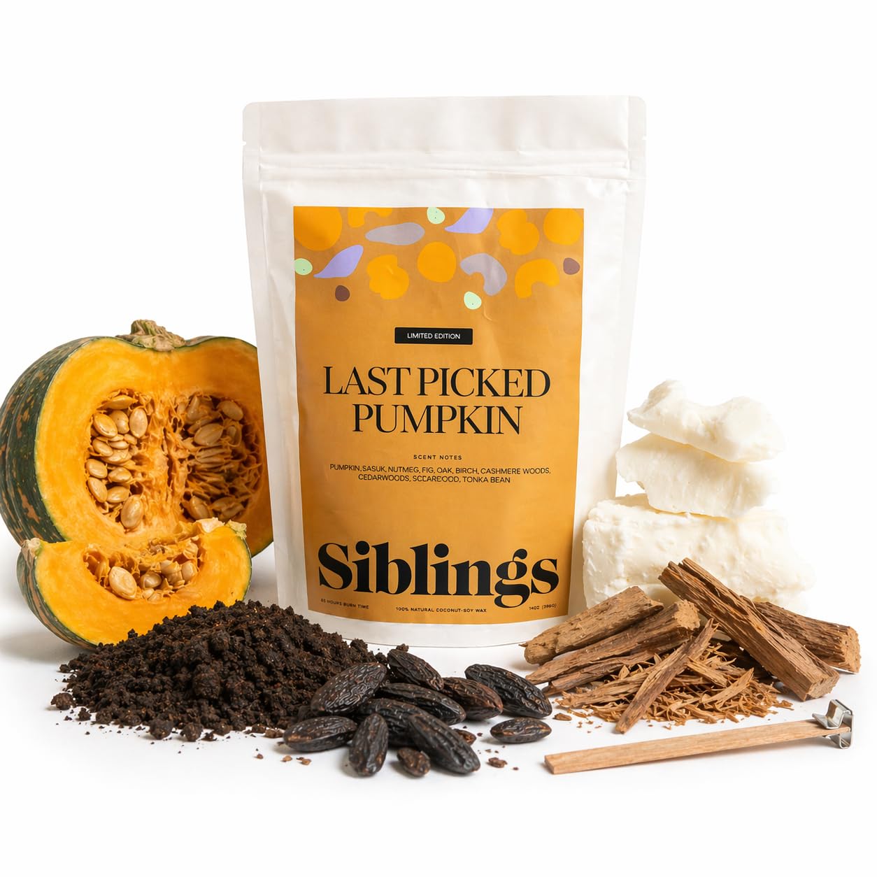 Siblings Candle Refill Kit Last Picked Pumpkin Spice Scent