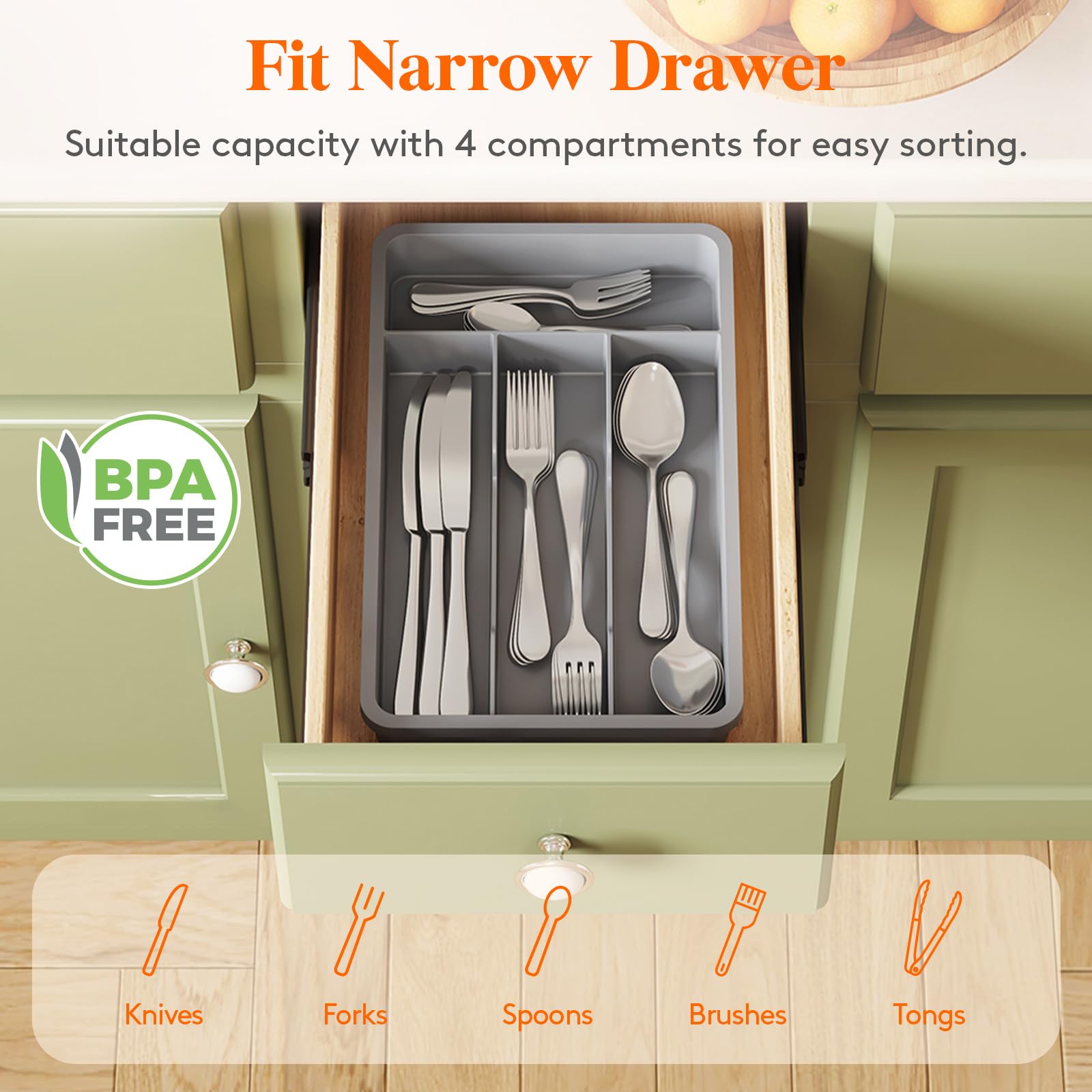 Silverware Drawer Organizer Tray