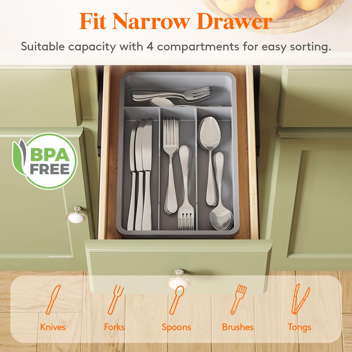 Silverware Drawer Organizer Tray