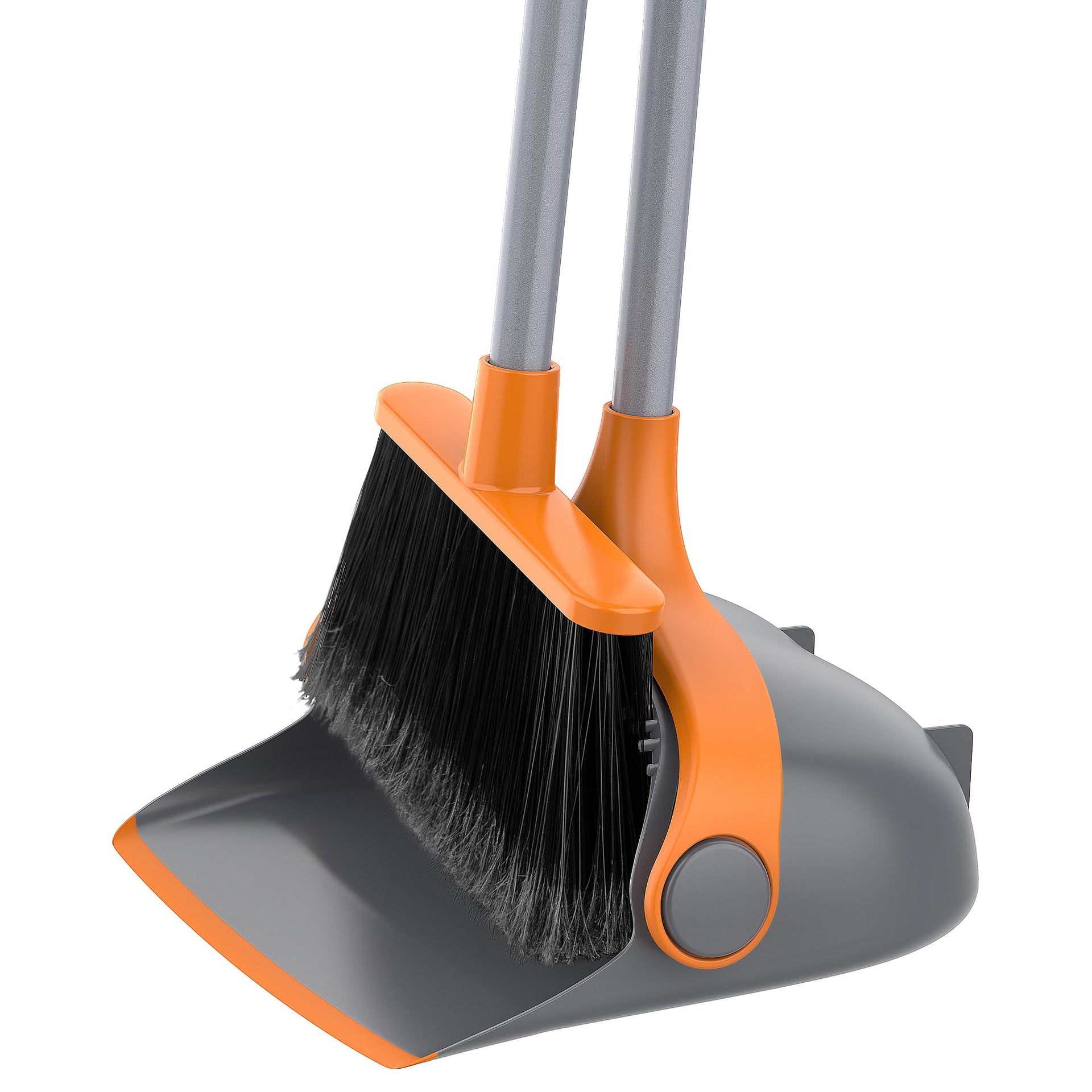 Broom and Dustpan Set with Adjustable Long Handle
