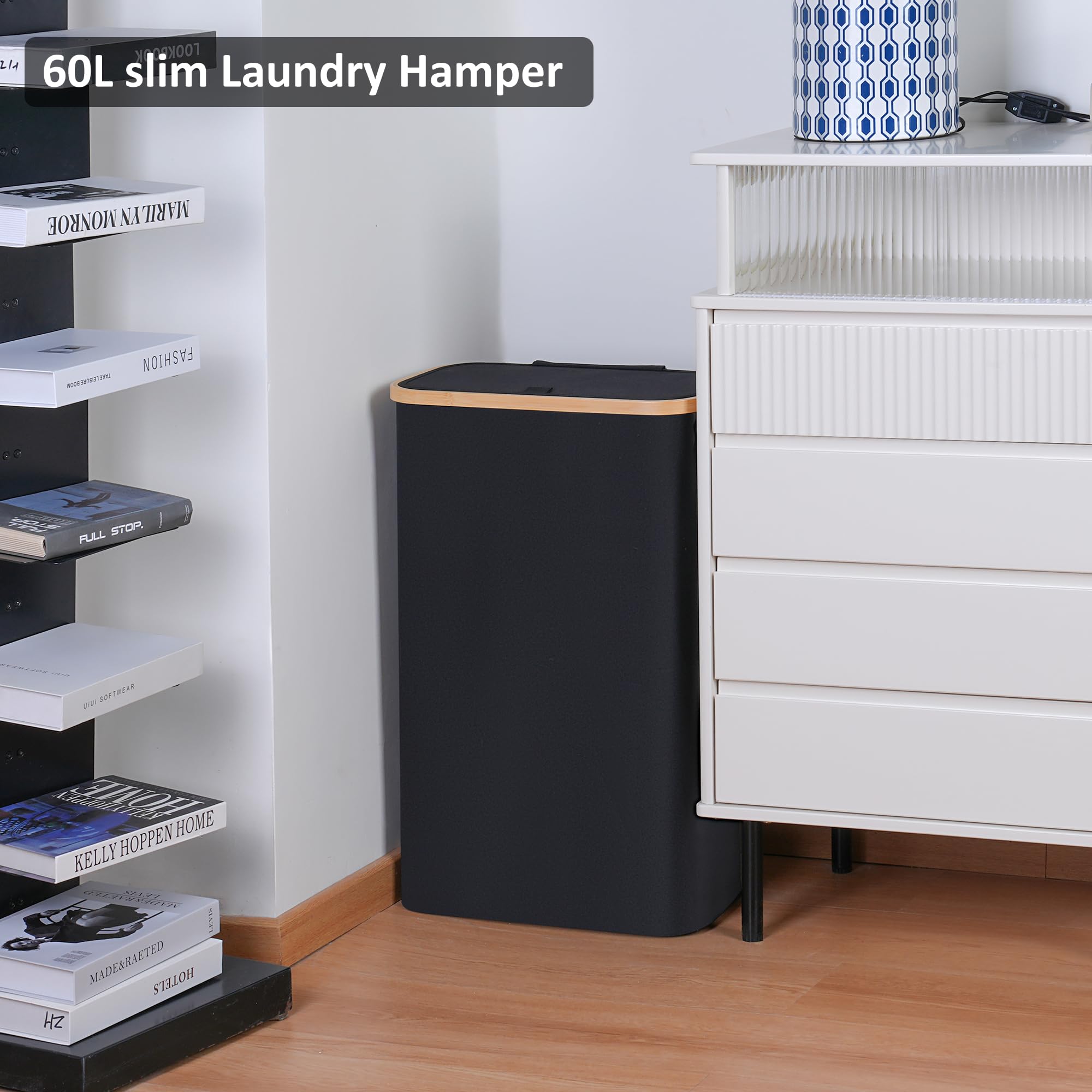 60L Slim Laundry Hamper