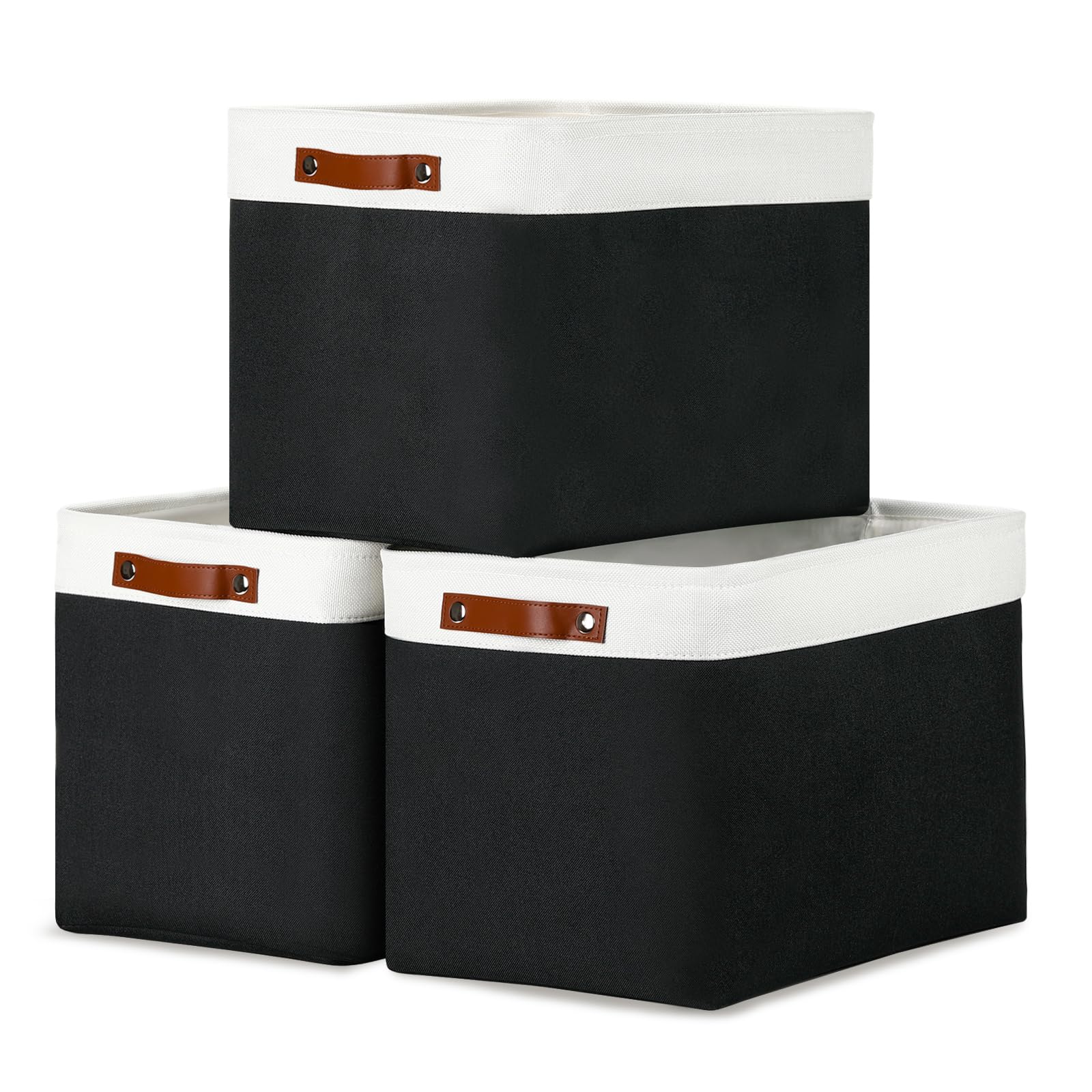 Large Storage Baskets Fabric Storage Bins (3 Count)