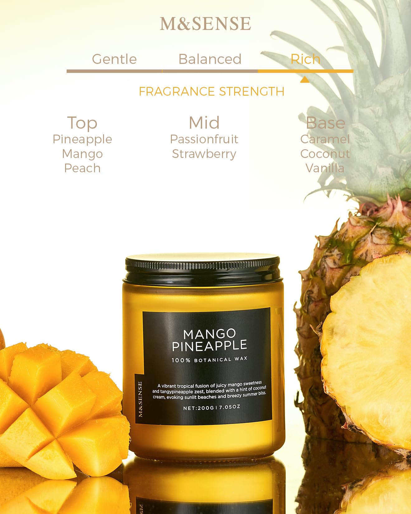 Mango Pineapple Tropical Scented Candle (6 Ounce)