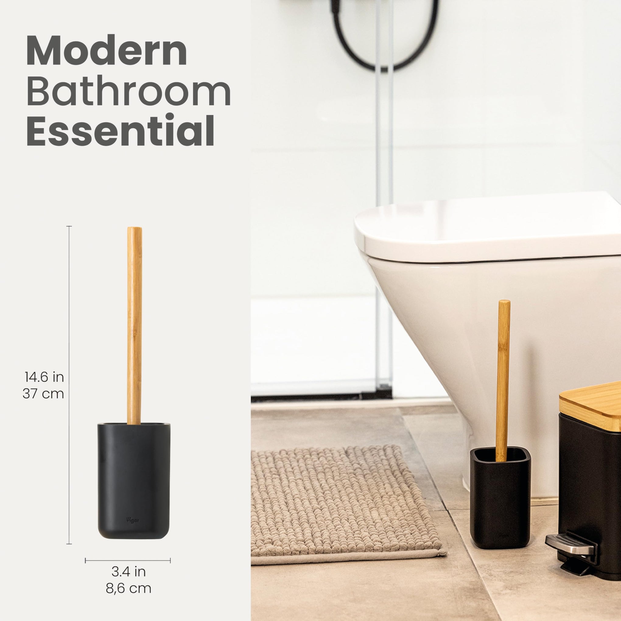 Zense Toilet Brush and Holder Set