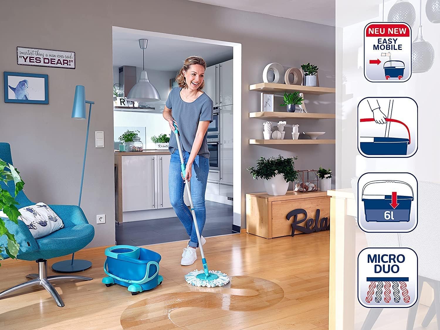 Clean Twist Spin Mop and Bucket Set with Rollers