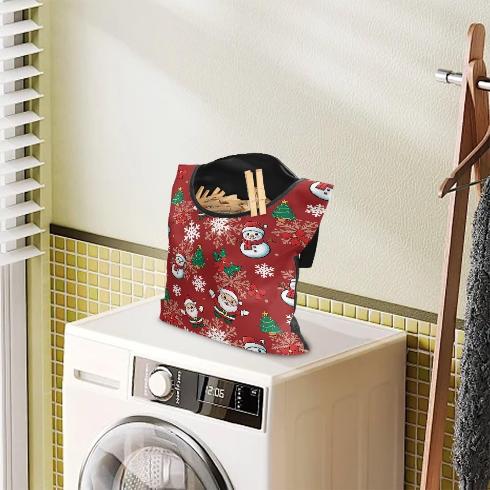 Christmas Theme Handy Clothespin Bags Maple Leaf Space