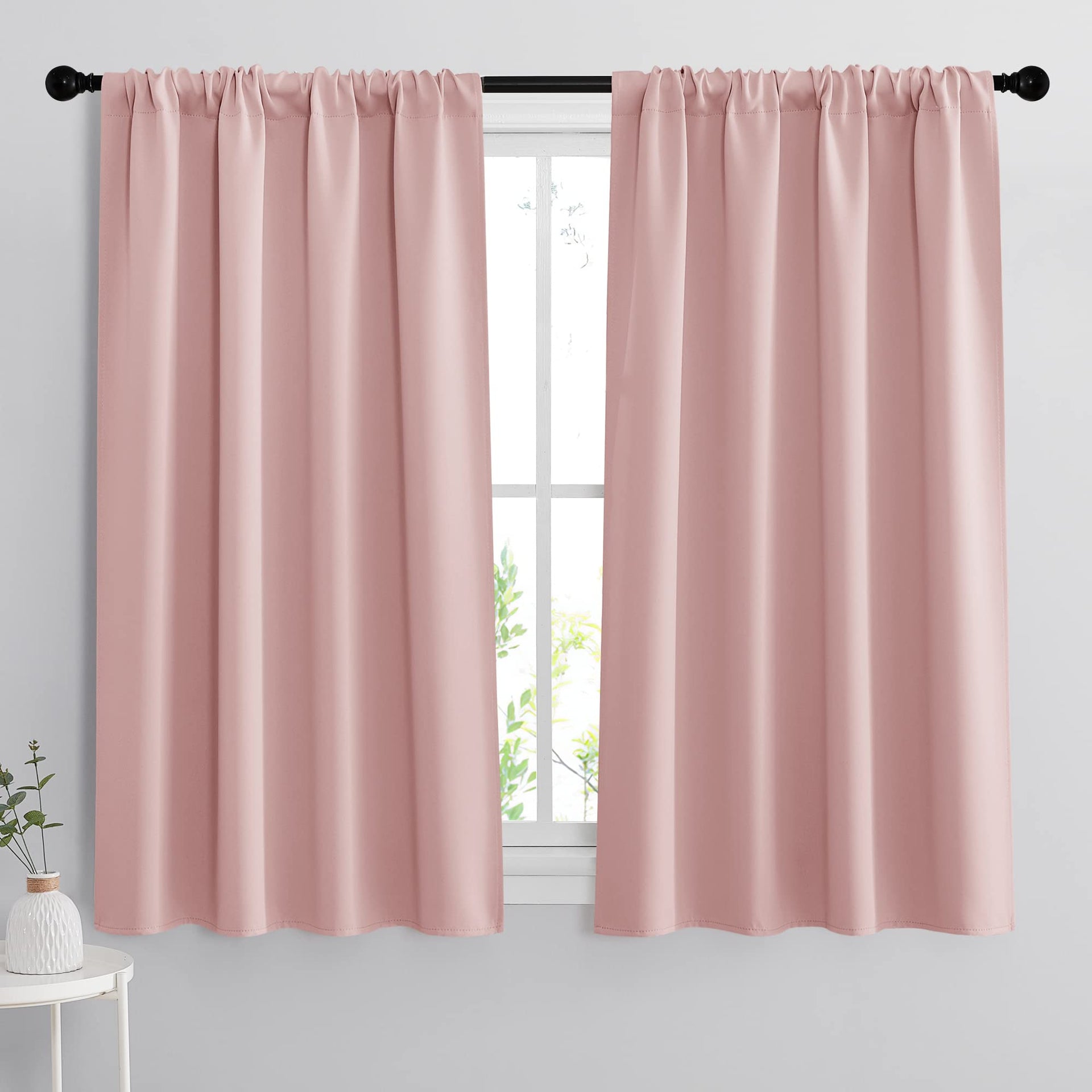 Small Window Curtains 45 inches Length for Kitchen Cafe Bathroom