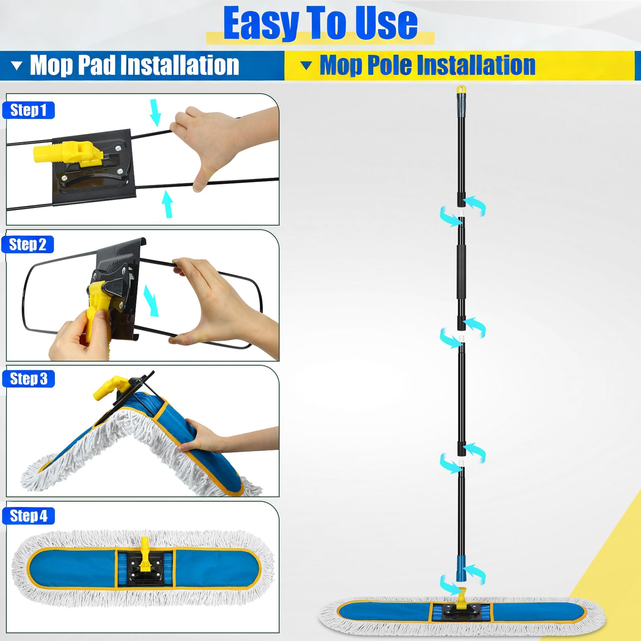 24" Commercial Dust Mop for Floor Cleaning