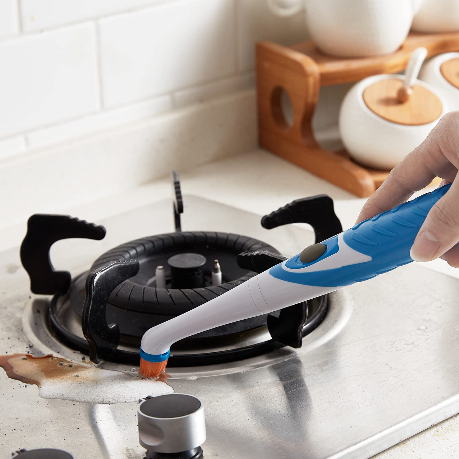 Electric Cleaning Brush with 4 in 1 Multiple Brush Heads