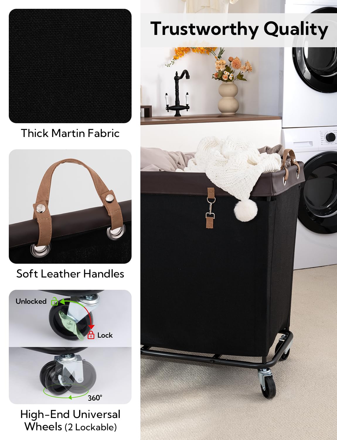 320L Laundry Basket with Wheels