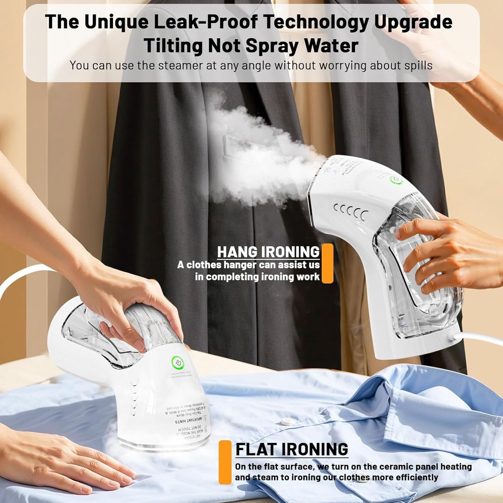 Steamer ＆ Iron 2 in 1 for Clothes