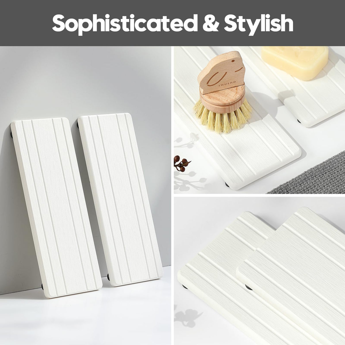 2PCS Diatomite Quick Stone Drying Tray Mat for Bathroom & Kitchen Counter (2 Count)