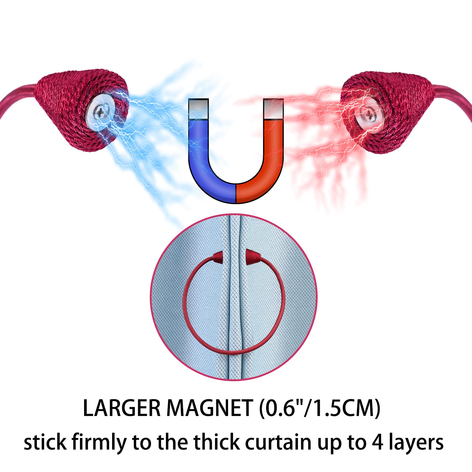 2 PCS Magnetic Curtain Tiebacks (2 Count)