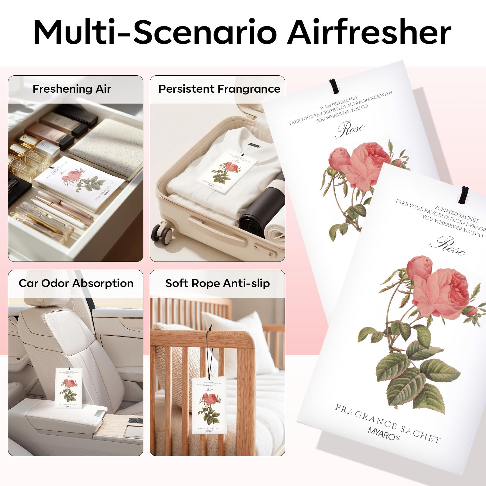 12 Pack Rose Scented Sachets (12 Count)
