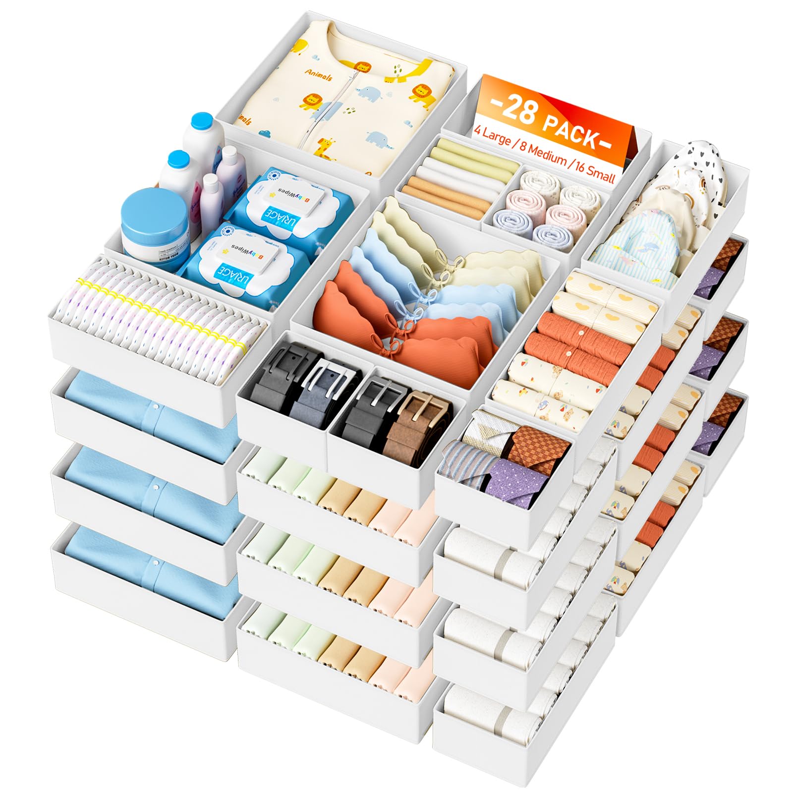 Drawer Organizer Clothes 28 Pack (28 Count)
