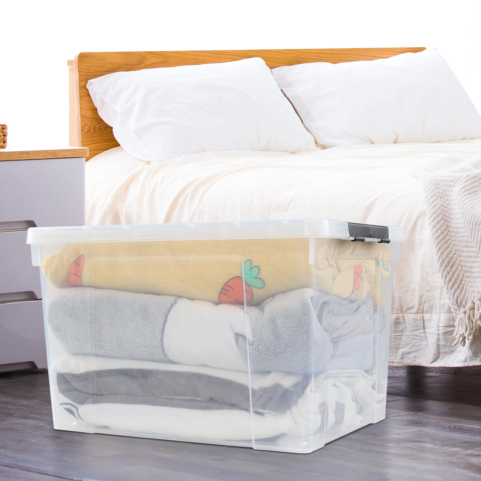 4 Pack 50 L Clear Plastic Storage Bin (4 Count)